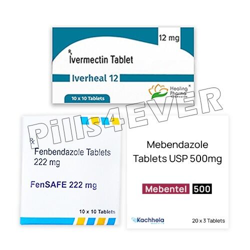 Iverheal 12 Mg tablets FenSafe 222 Mg (Fenbendazole 222mg) Mebendazole 500 mg